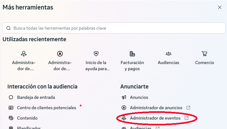 Administrador de eventos
