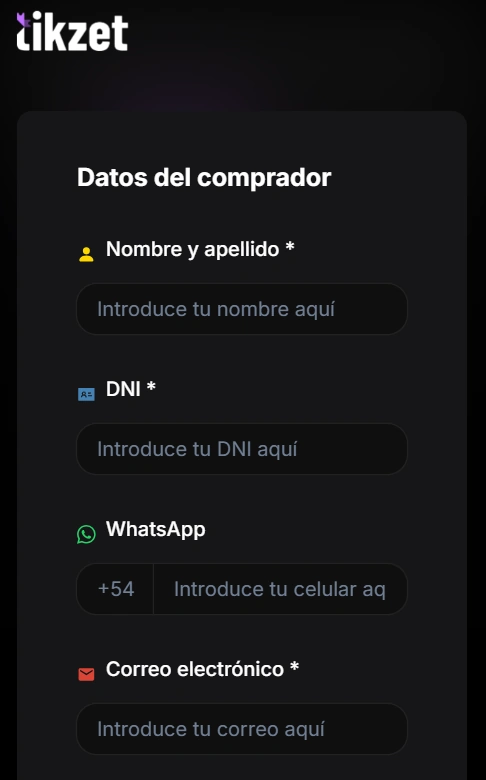 Formulario del cliente