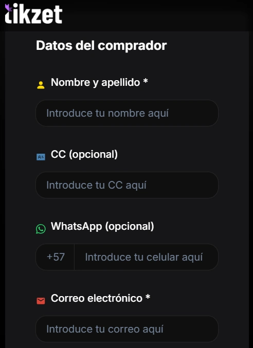 Formulario cliente Colombia