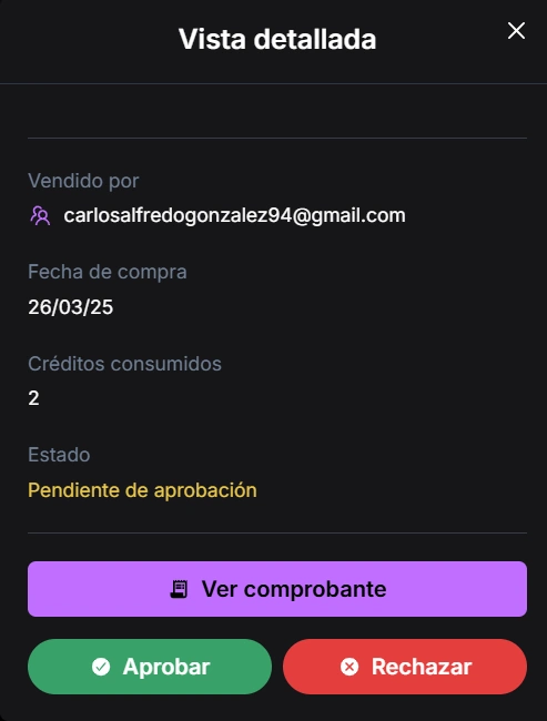 Ver y aprobar comprobante