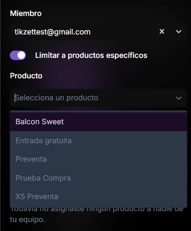 Manage Products Team