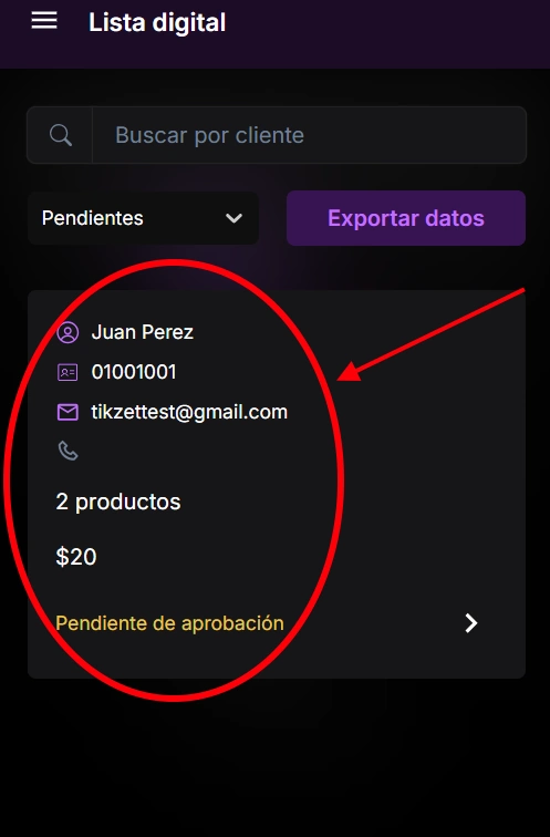 Abrir venta pendiente